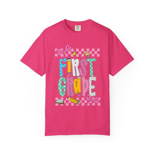 First Grade Superhero Unisex Garment-Dyed T-shirt